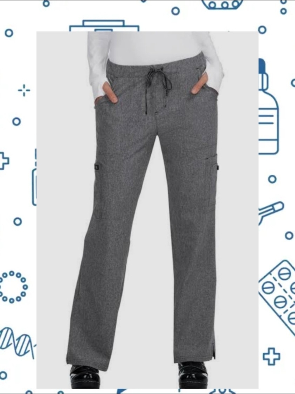 koi Basics Holly Pant Drawstring Scrub Pants Gray Heather